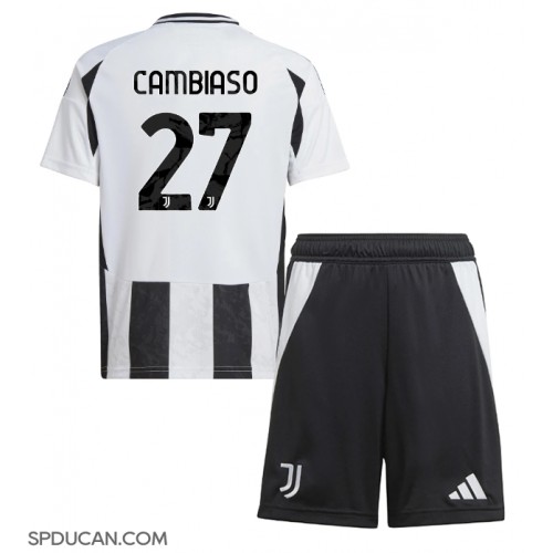 Dječji Nogometni Dres Juventus Andrea Cambiaso #27 Domaci 2024-25 Kratak Rukav (+ Kratke hlače)